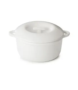 Cocotte avec couvercle pour induction rond Blanc albâtre porcelaine culinaire Ø 26 cm Bombance Revol