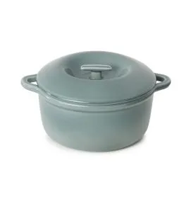 Cocotte avec couvercle rond Gris nuage porcelaine culinaire Ø 26 cm Bombance Revol