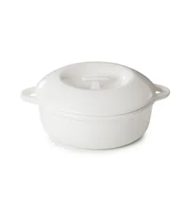 Cocotte avec couvercle pour induction rond Blanc albâtre porcelaine culinaire Ø 29 cm Bombance Revol