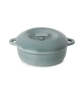 Cocotte avec couvercle pour induction rond Gris nuage porcelaine culinaire Ø 29 cm Bombance Revol