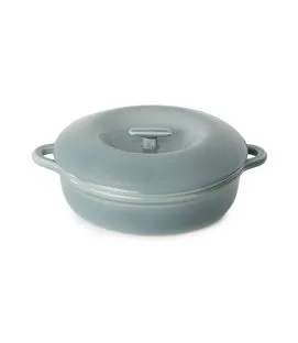 Cocotte avec couvercle pour induction rond Gris nuage porcelaine culinaire Ø 31 cm Bombance Revol