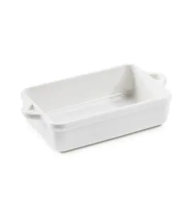 Plat à gratin rectangulaire Blanc albâtre porcelaine culinaire 18,5x12,5 cm Bombance Revol