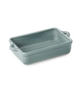 Plat à gratin rectangulaire Gris nuage porcelaine culinaire 18,5x12,5 cm Bombance Revol