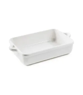 Plat à gratin rectangulaire Blanc albâtre porcelaine culinaire 29x21 cm Bombance Revol