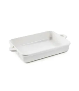 Plat à gratin rectangulaire Blanc albâtre porcelaine culinaire 34x25 cm Bombance Revol