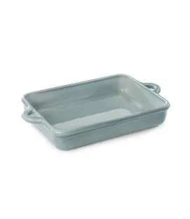 Plat pour induction rectangulaire Gris nuage porcelaine culinaire 34x25 cm Bombance Revol