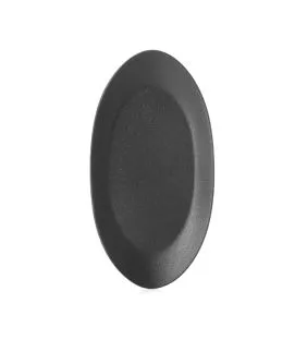 Assiette coupe à fond plat ovale effet fonte porcelaine culinaire 25x13,3 cm Equinoxe Revol