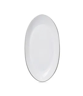 Assiette coupe à fond plat ovale blanc cumulus porcelaine culinaire 25x13,3 cm Equinoxe Revol