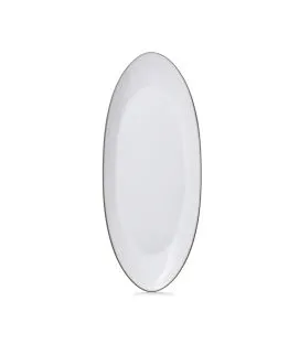 Assiette coupe à fond plat ovale blanc cumulus porcelaine culinaire 36x16 cm Equinoxe Revol
