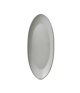 Assiette coupe à fond plat ovale poivre porcelaine culinaire 36x16 cm Equinoxe Revol