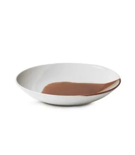 Assiette coupe à fond plat rond cognac porcelaine culinaire Ø 24 cm Confluence Revol