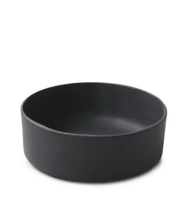 Assiette à bord droit rond noir porcelaine culinaire Ø 14 cm Caractère Revol
