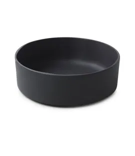 Assiette à bord droit rond noir porcelaine culinaire Ø 17 cm Caractère Revol