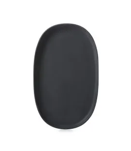 Assiette plate ovale noir porcelaine culinaire 35,5x21,8 cm Caractère Revol