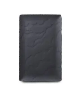 Assiette plate rectangulaire noir porcelaine culinaire 33x21 cm Basalt Revol