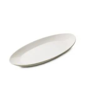 Assiette plate ovale blanc porcelaine culinaire 36x16 cm Madeleine Revol