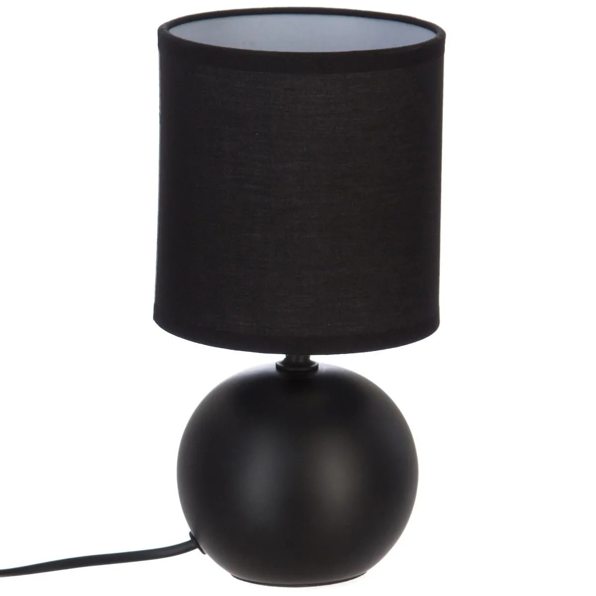 LAMPE CERAMIQUE MAT BOULE NOIR H.25CM