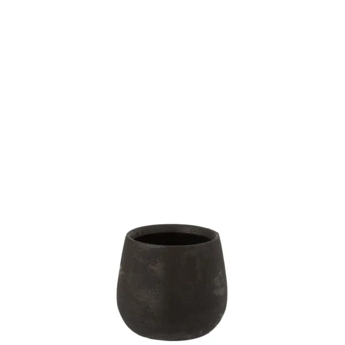 Irregula, cache-pot céramique, noir texturé