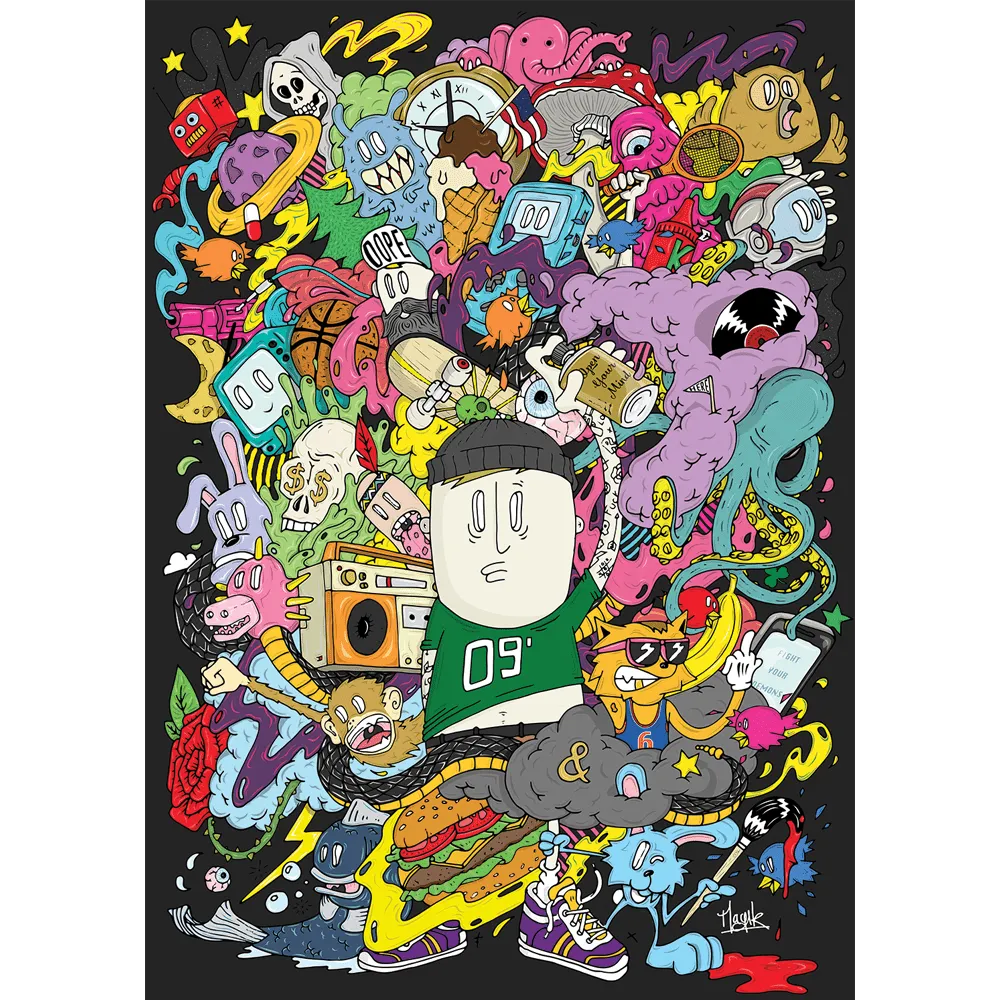 4MURS Tableau en verre STREET ART 70 x 100 cm - 4MURS