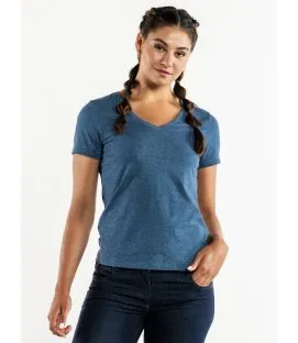 Tee shirt manche courte recyclé bleu XS Tierra Blue Melee Chaud Devant