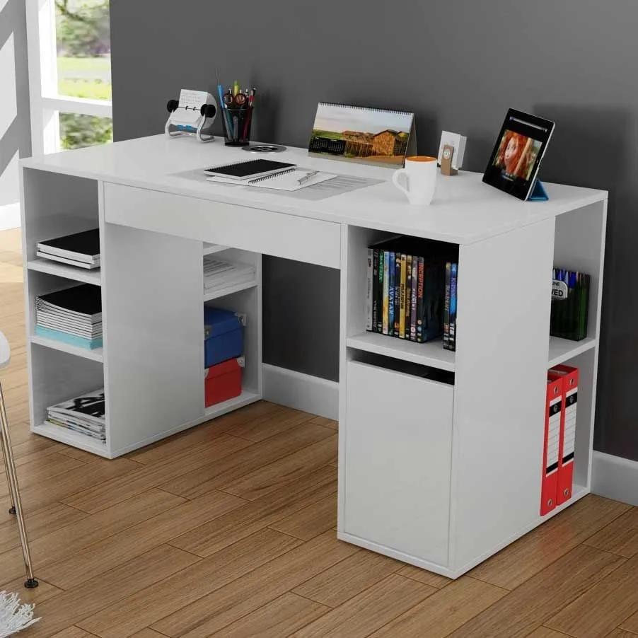 Bureau d'étude Fashion en bois | 18mm d'épaisseur | Blanc