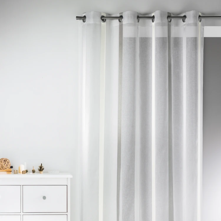 Voilage en Etamine à Rayures Verticales Larges