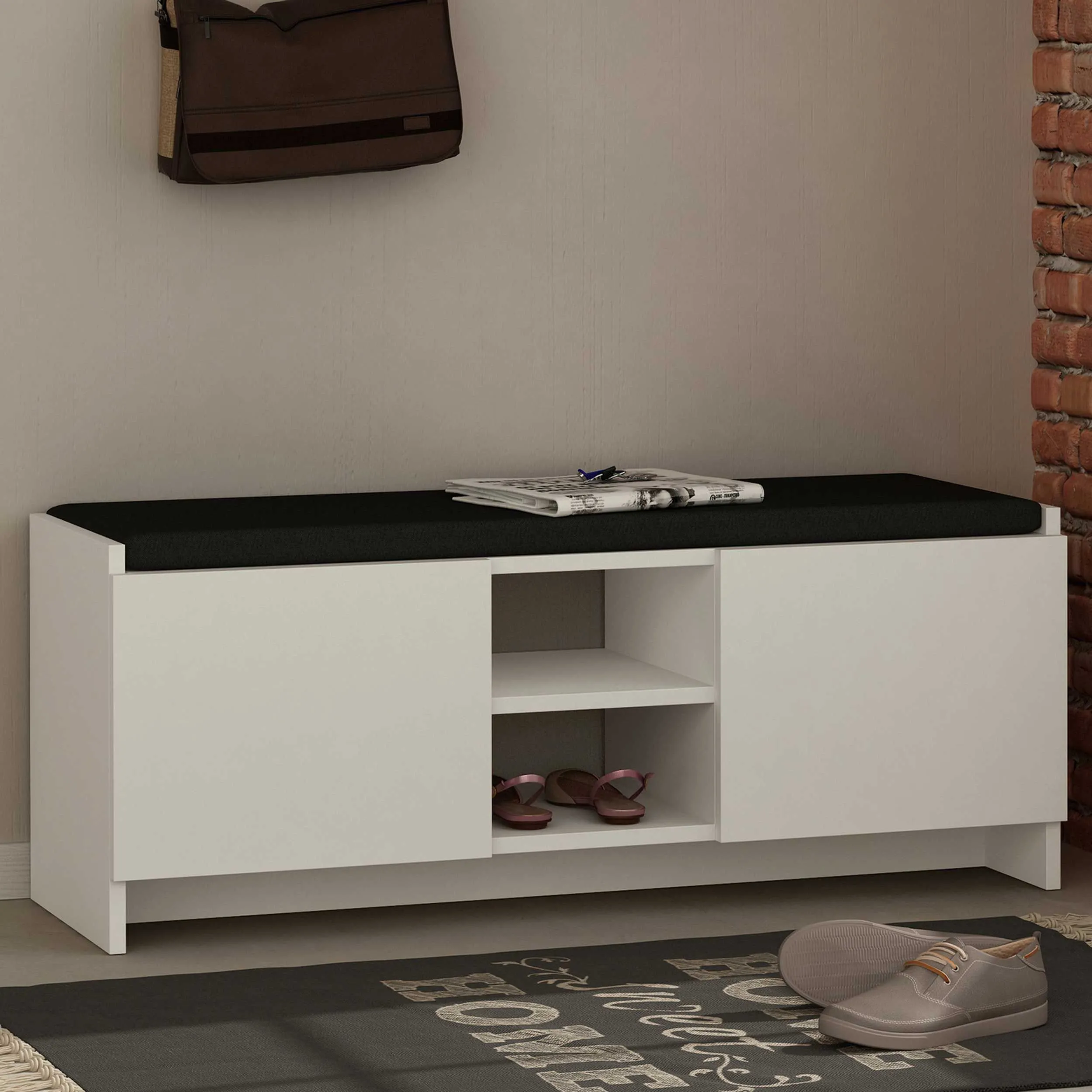 Zulla Meuble à chaussures | 100 % MÉLAMINE | Blanc