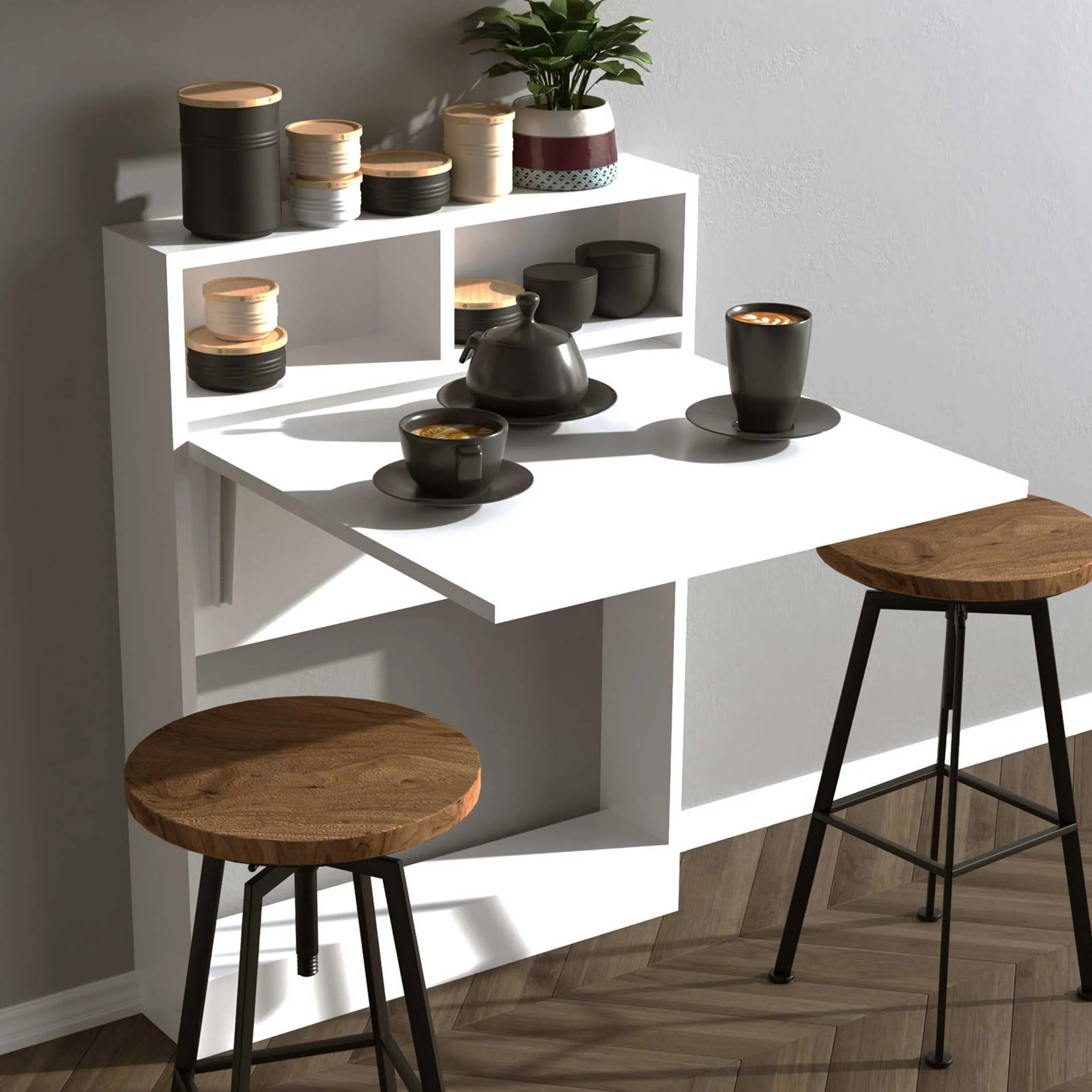 Bracked Table pliante | 100 % MÉLAMINE | Blanc