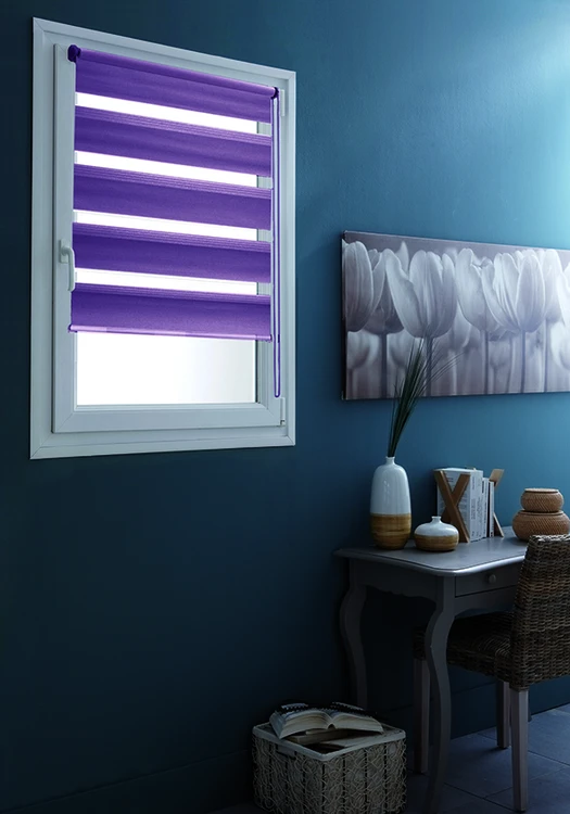 Store Enrouleur Jour/Nuit Uni Fixation Sans Percer