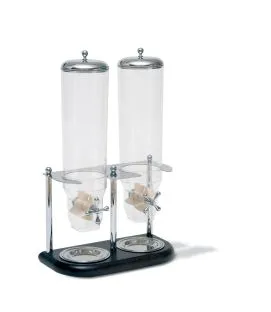 Distributeur à céréales 2X 3L noir bois 38 cm Legno Zepe