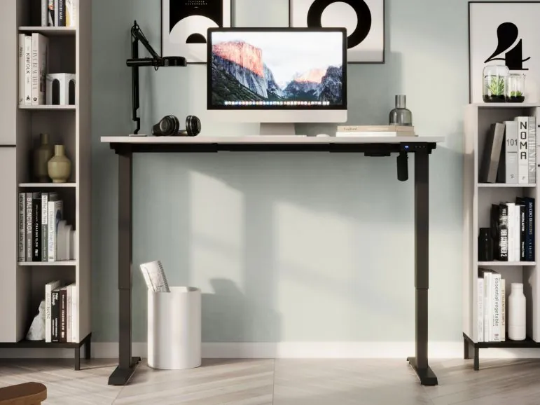 Bureau à hauteur variable électrique POLYGON 160 cm cachemire/noir