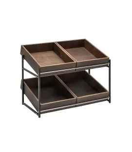 Présentoir gn1/1 2 niveaux bois 56x34x43,5 cm Dolomiti Zepe
