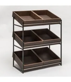 Présentoir gn1/1 3 niveaux bois 54x34x68,5 cm Dolomiti Zepe