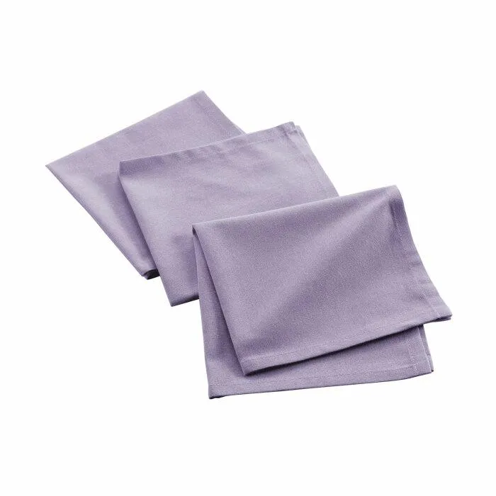 3 SERVIETTES DE TABLE 40X40CM RECYCLE UNI LILAS