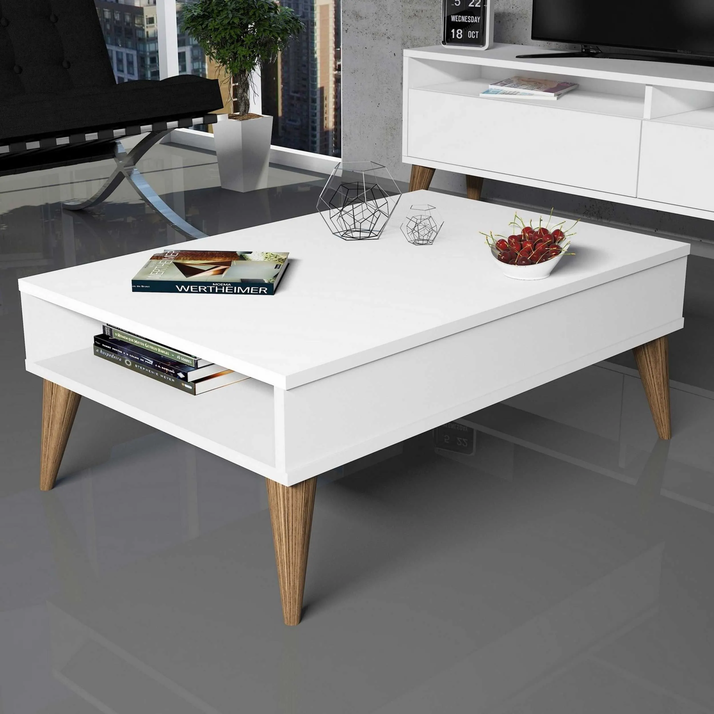 Best C Table basse | 100 % MÉLAMINE | Blanc
