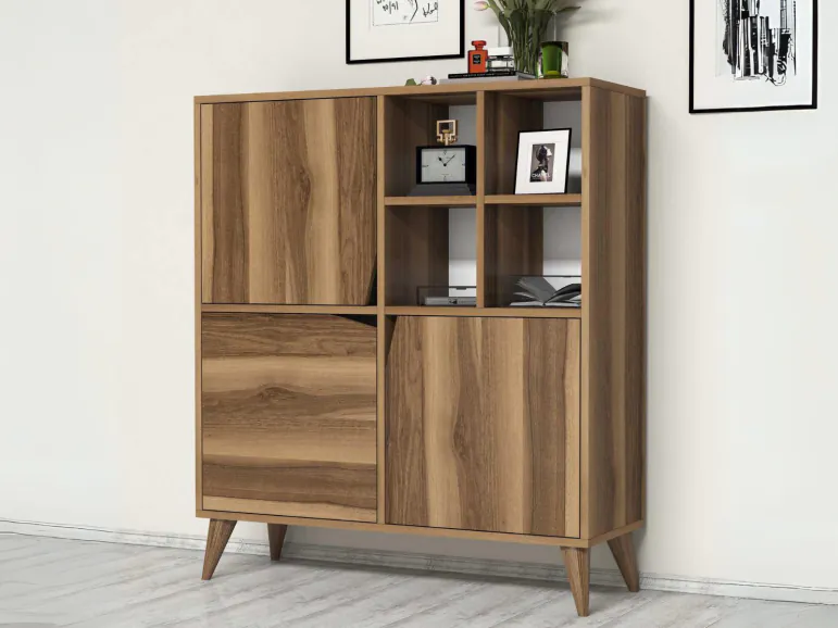 Commode PULSORA 3 portes noyer