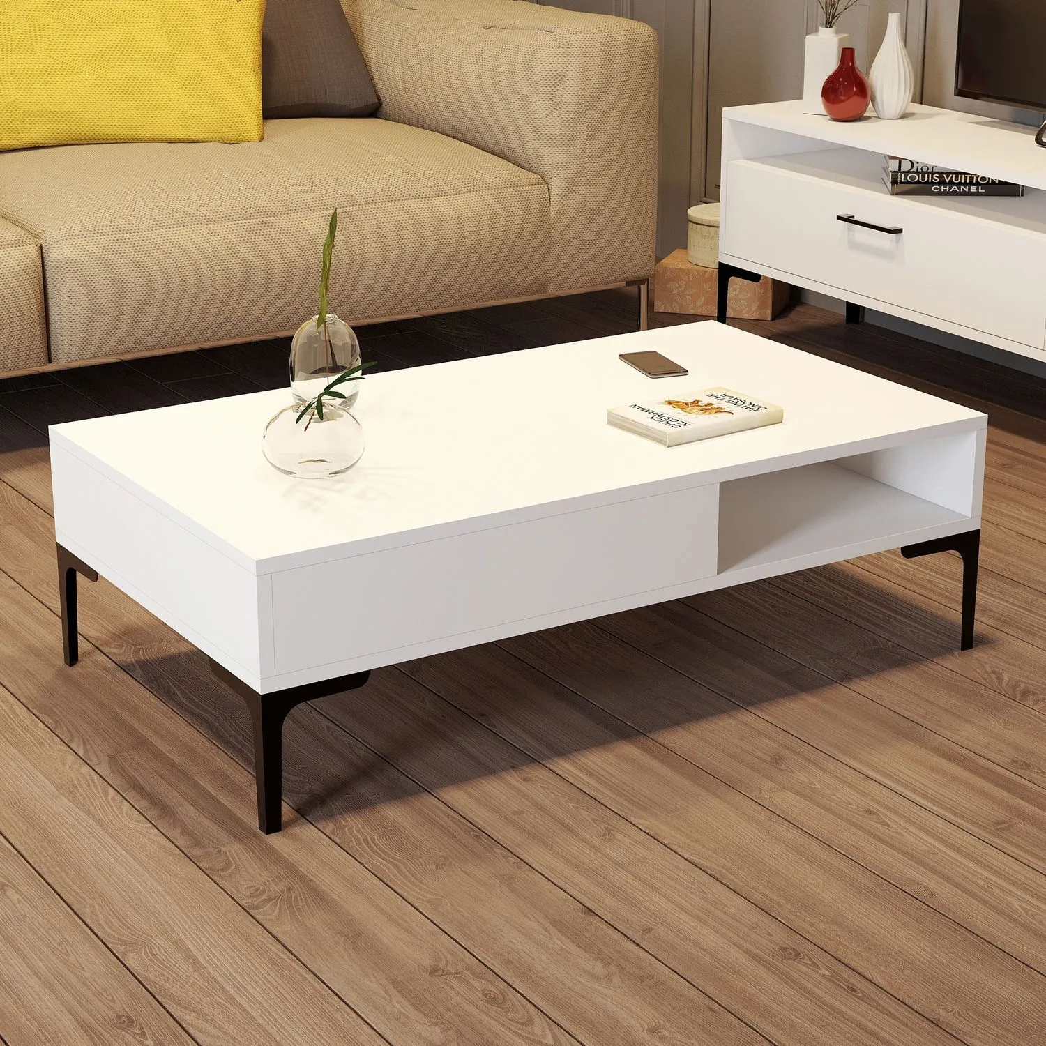 Istanbul Table basse | 100 % MÉLAMINE | Blanc