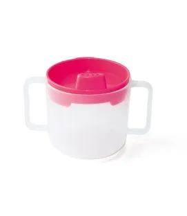 Tasse avec anses et couvercle à bec rond grenadine polypropylène (pp) 20 cl Vaisselle Enfance Plastorex