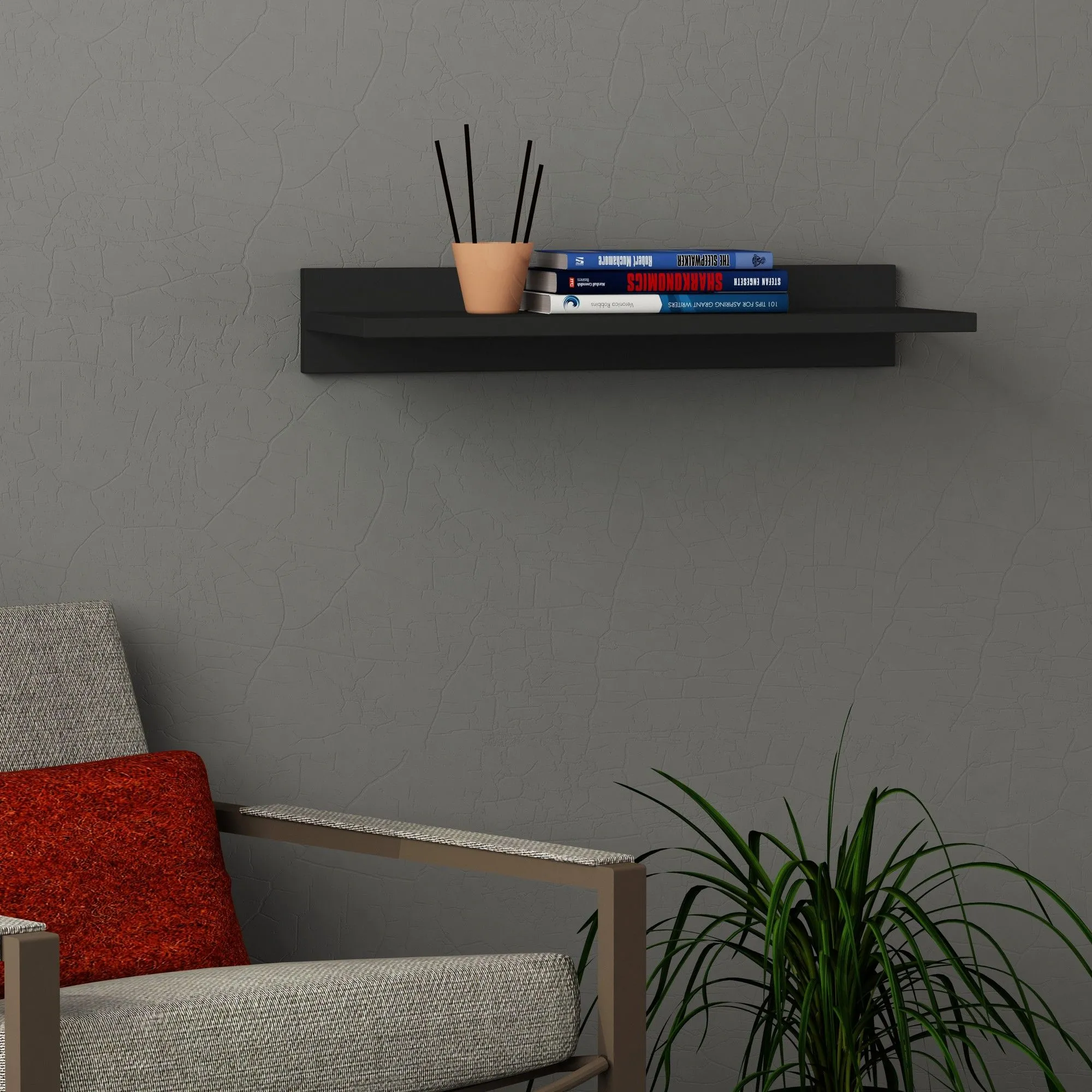 Woody Fashion Wall Shelf | 18mm 100% Melamine | Anthracite