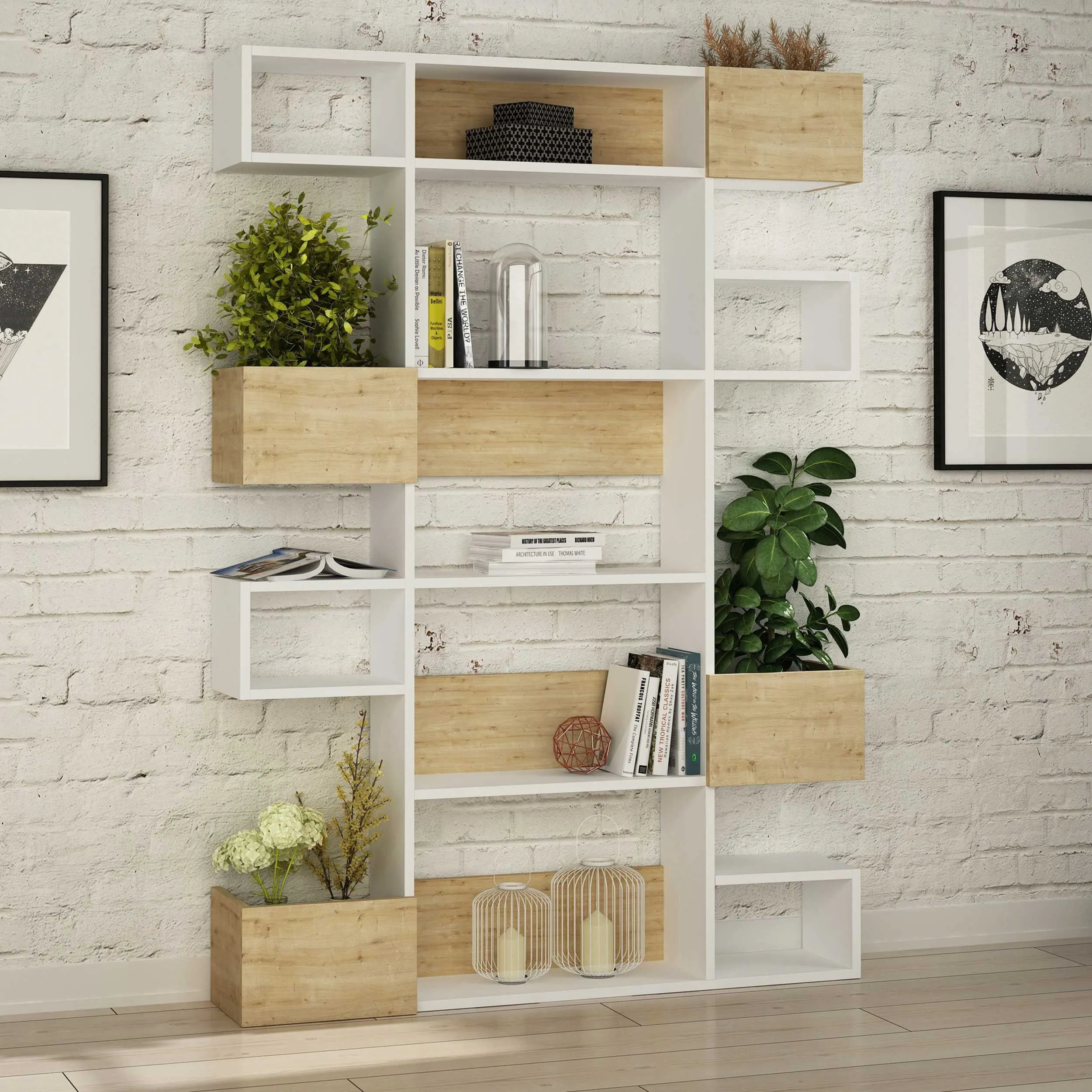 Woody Fashion Bookshelf | 100% Melamine| White Oak