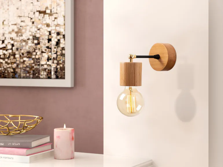 Applique murale ANTHONY 1 lampe brun clair