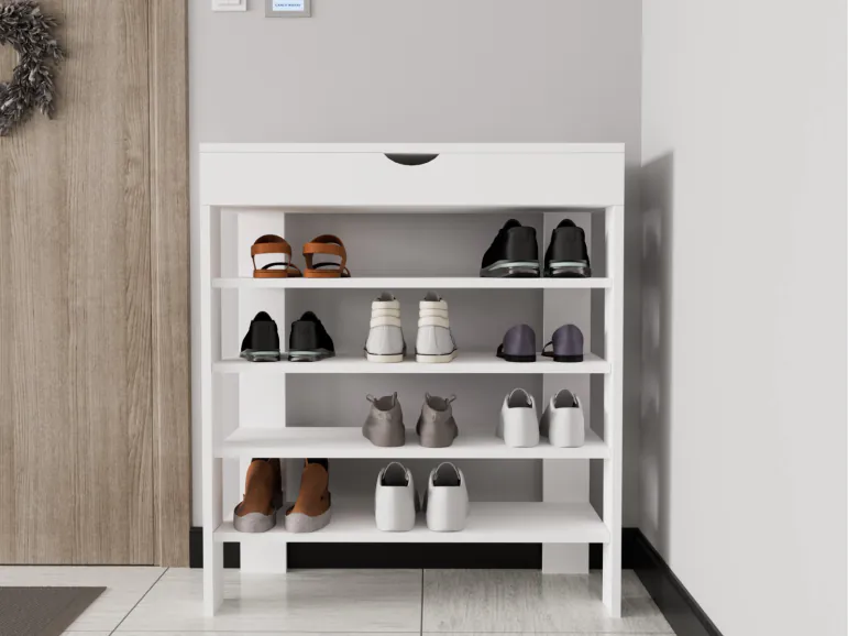 Meuble à chaussures ROYELLE 1 porte blanc