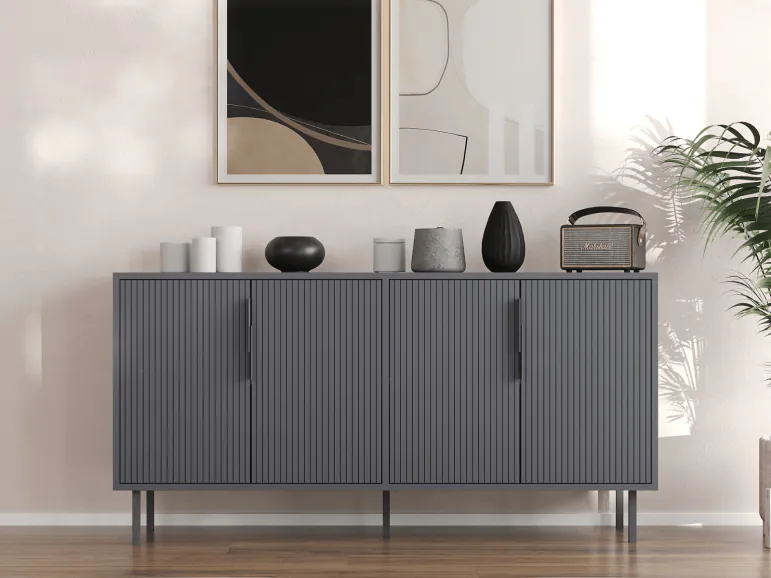 Buffet/bahut CLARO 4 portes anthracite