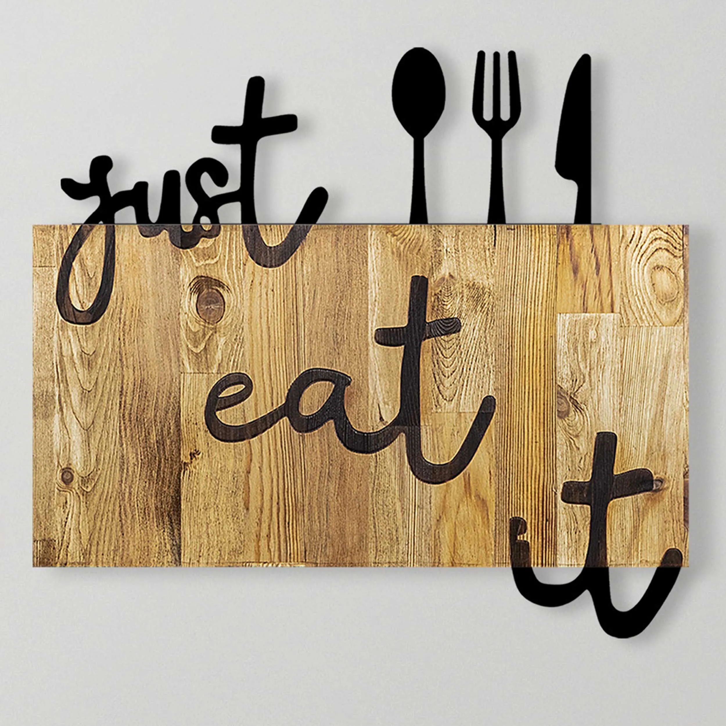 Accessoire mural décoratif en bois Skyler Finition noyer noir