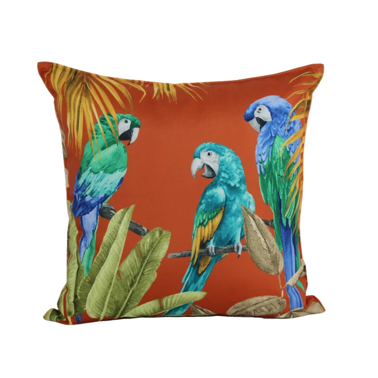 Coussin extérieur motif perroquets