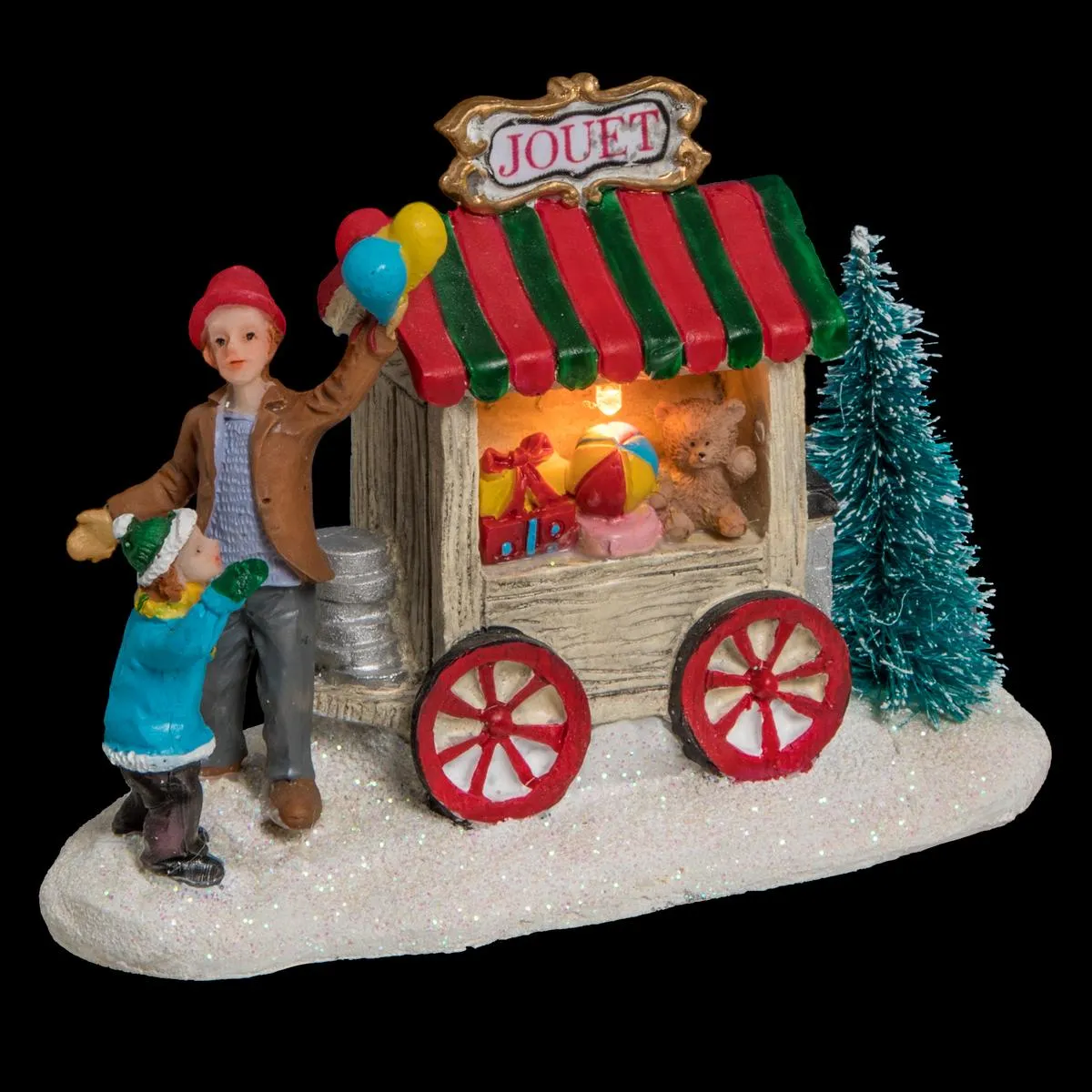 VILLAGE DE NOEL SCENETTE A PILE STAND 1 LEDS