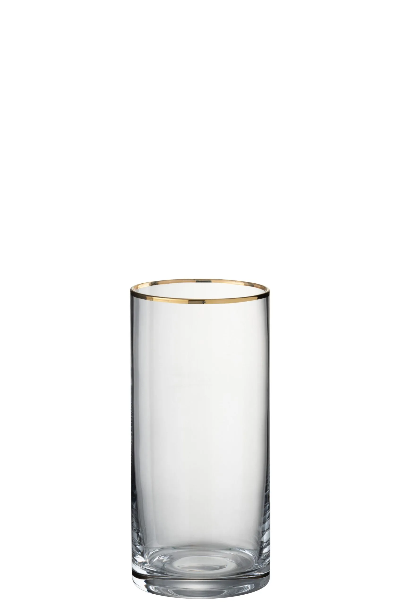 Verre bord cylindrique haut verre transparent/or
