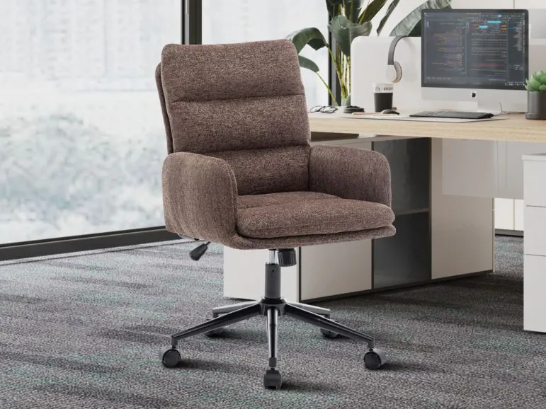 Chaise de bureau AIMONS tissu raven brun