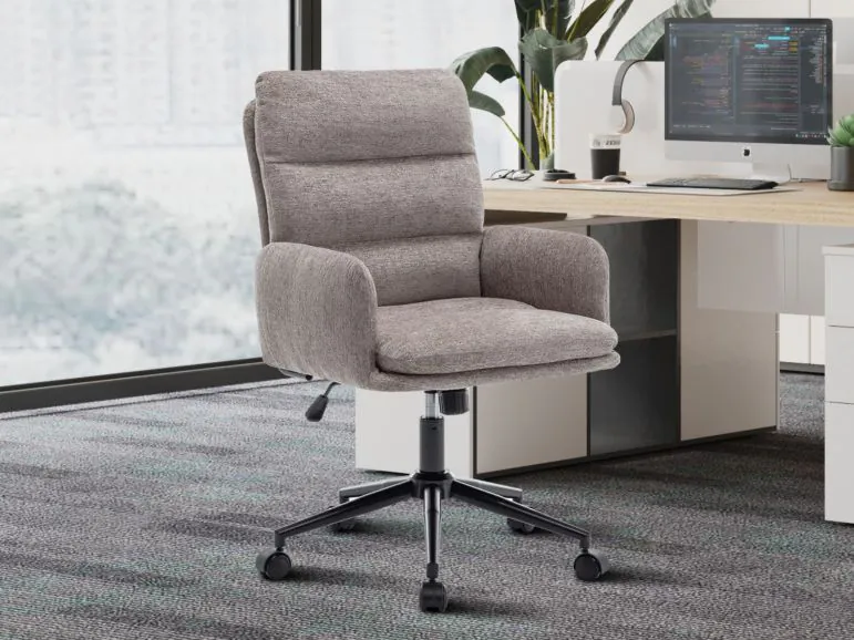 Chaise de bureau AIMONS tissu raven sable