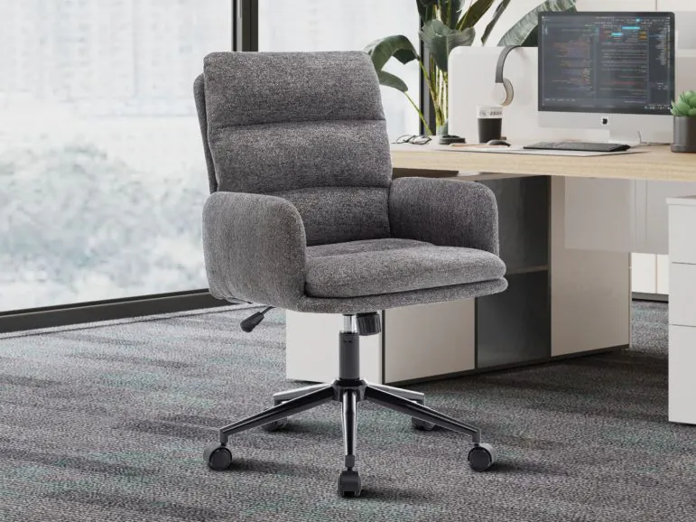 Chaise de bureau AIMONS tissu raven gris foncé